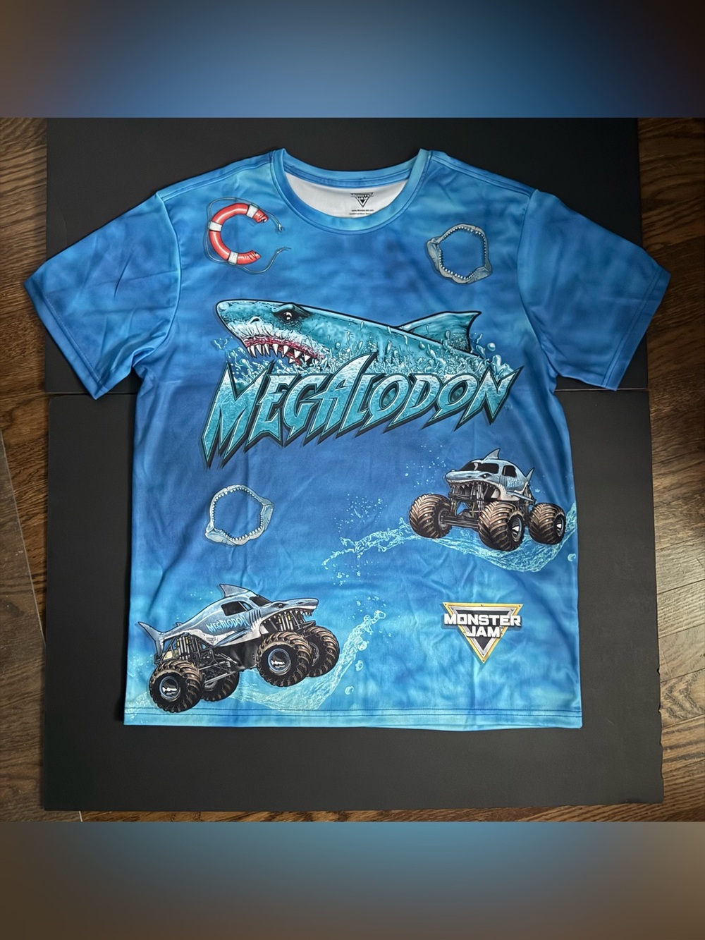NWOT Monster Jam Megalodon Truck Adult Men’s Tie Dye Shirt size Medium